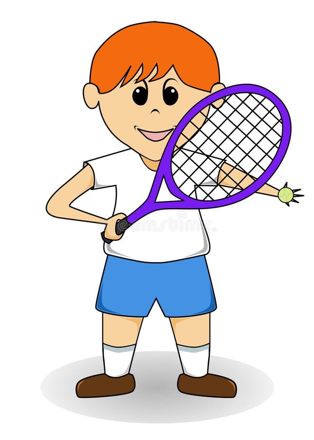 pojketecknad filmtennis royaltyfri illustrationer pojketecknad filmtennis royaltyfri illustrationer