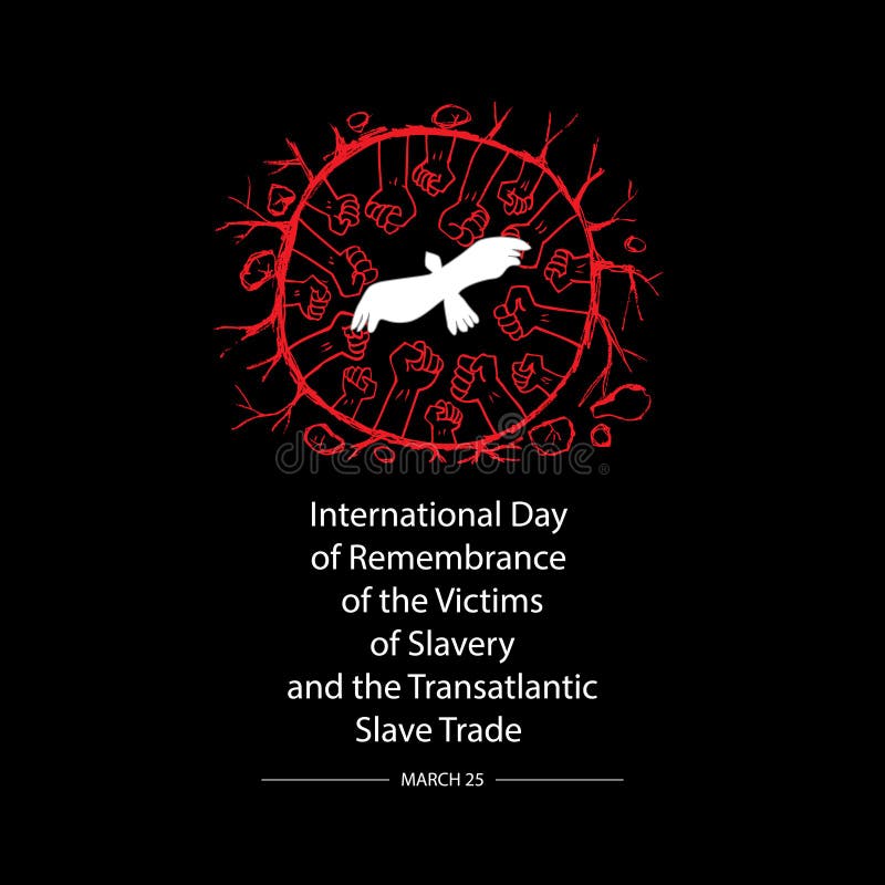 Pojęcie na międzynarodowym dniu wspominanie ofiary niewolnictwo i transatlantycki handel niewolnikami ilustracji Pojęcie na międzynarodowym dniu wspominanie ofiary niewolnictwo i transatlantycki handel niewolnikami ilustracji