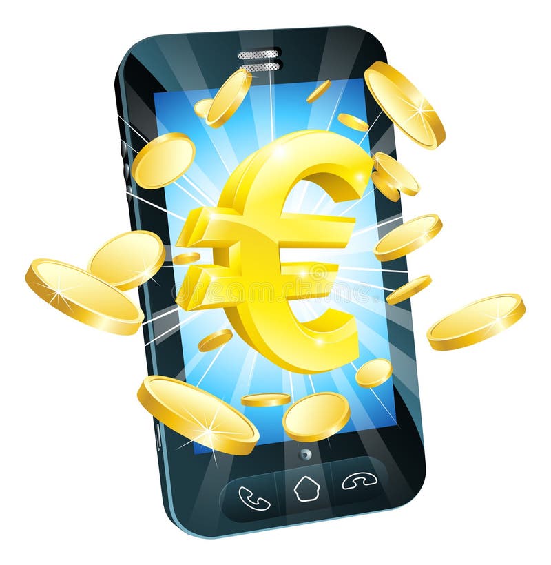pojęcia euro pieniądze telefon royalty ilustracja pojęcia euro pieniądze telefon royalty ilustracja