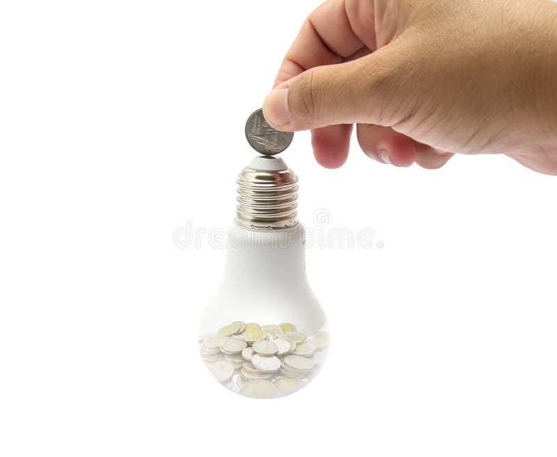 Pojęcia oszczędzania pieniądze używać energię zdjęcie stock Pojęcia oszczędzania pieniądze używać energię zdjęcie stock