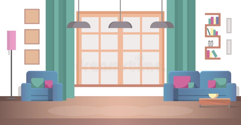 Pojęcie widoku Desing Wewnętrzny Żywy pokój w domu ilustracja wektor Pojęcie widoku Desing Wewnętrzny Żywy pokój w domu ilustracja wektor