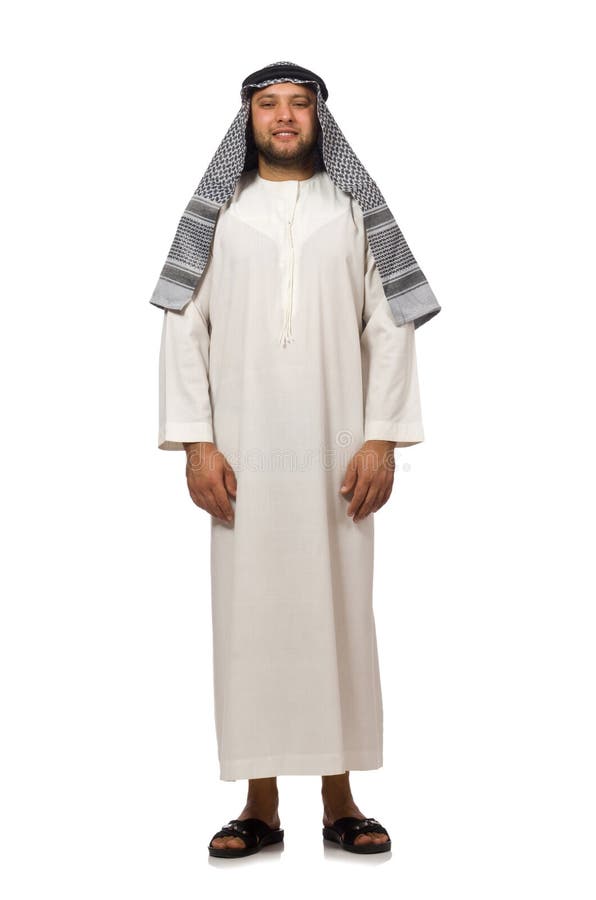 Pojęcie z arabskim mężczyzna odizolowywającym fotografia stock Pojęcie z arabskim mężczyzna odizolowywającym fotografia stock