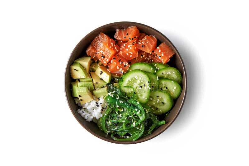 Poke bowl with fresh salmon