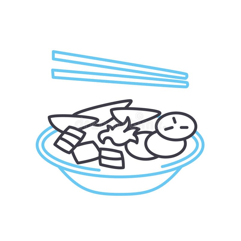 Poke Line Icon, Outline Symbol, Vector Illustration, Concept Sign Stock