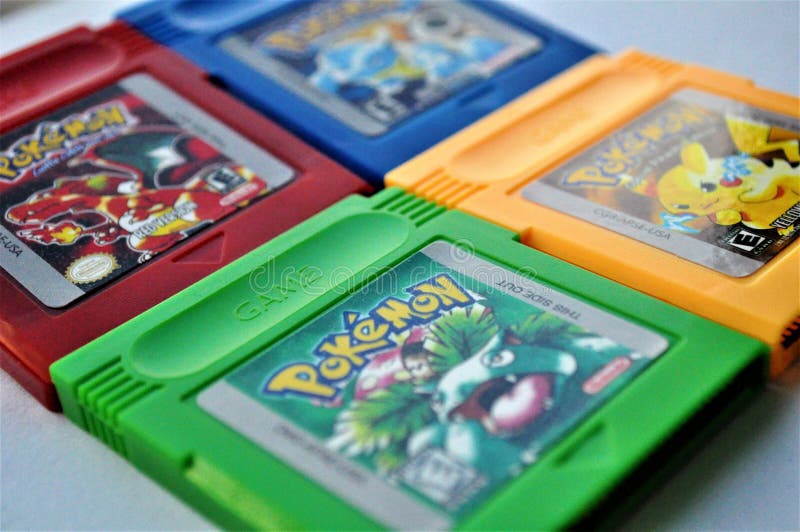 Pokemon 4 Collection GBA Games Editorial Stock Image - Image of times,  blue: 142206749