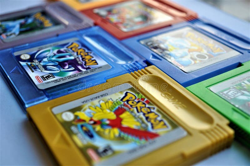 Pokemon 4 Collection GBA Games Editorial Stock Image - Image of times,  blue: 142206749
