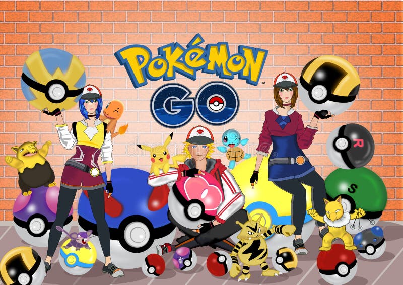 Pokemon go stock illustration