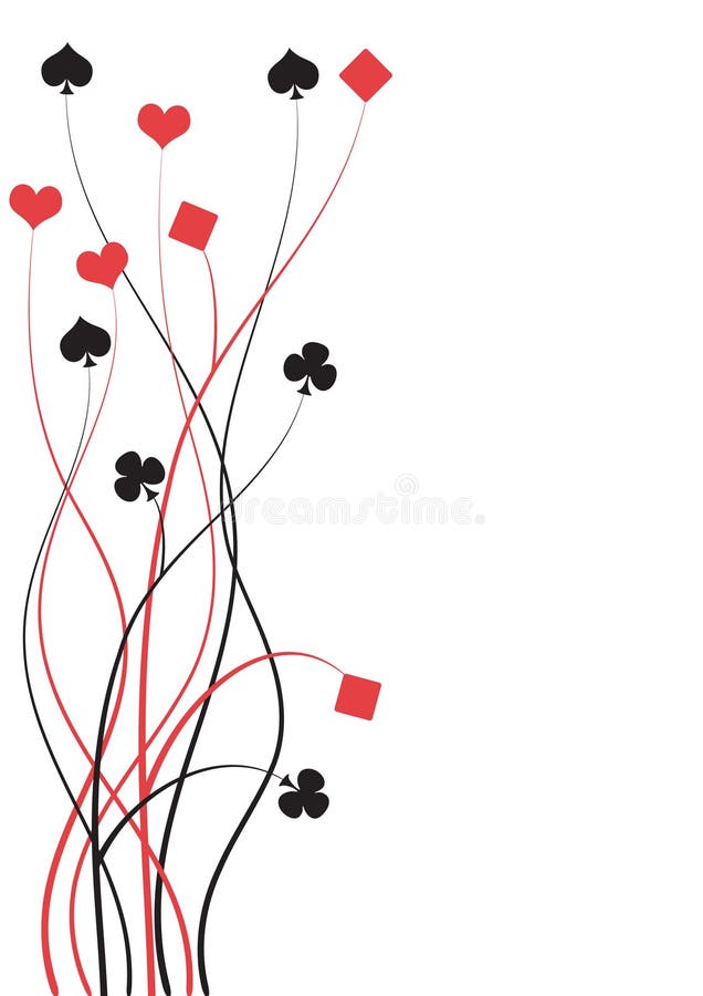 Poker, bridge 2d vector illustration. Poker black white vectors