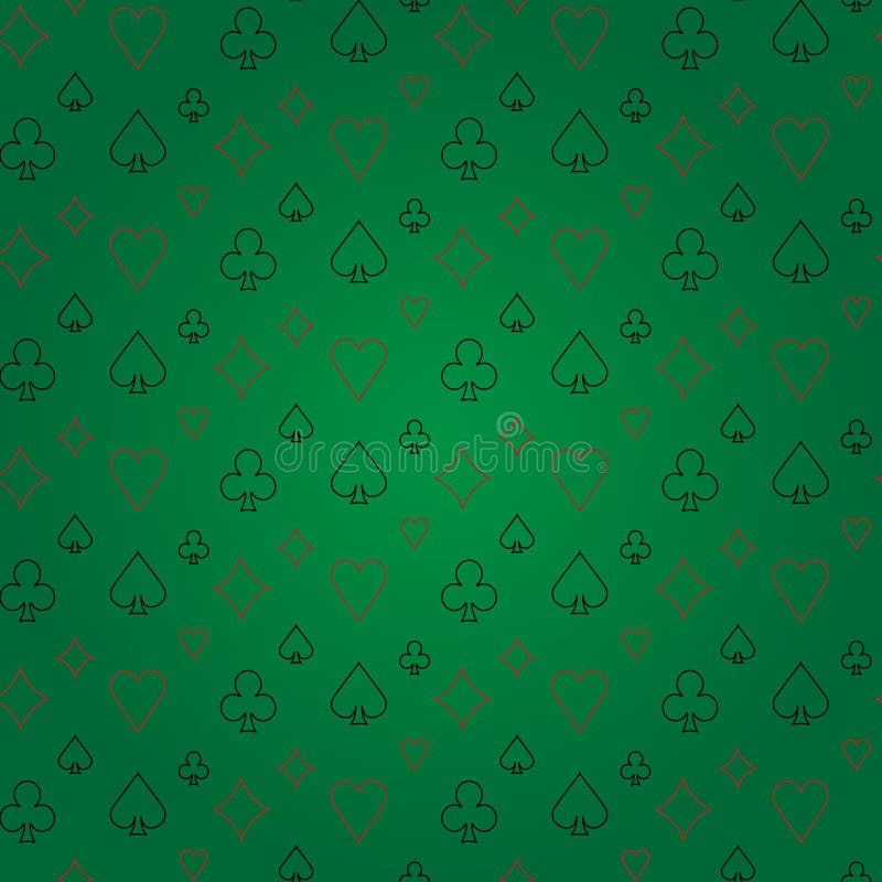 instinct Brullen duizend Poker Card Line Suits Green Background Pattern Stock Vector - Illustration  of border, entertainment: 178609565