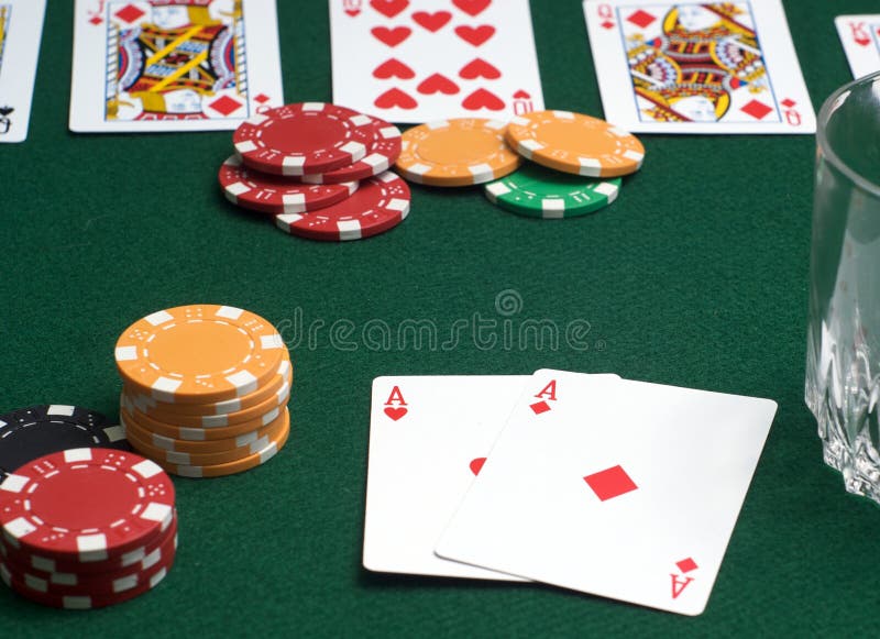 Poker cards and chips