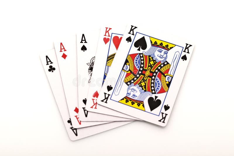 Poker cards on white background