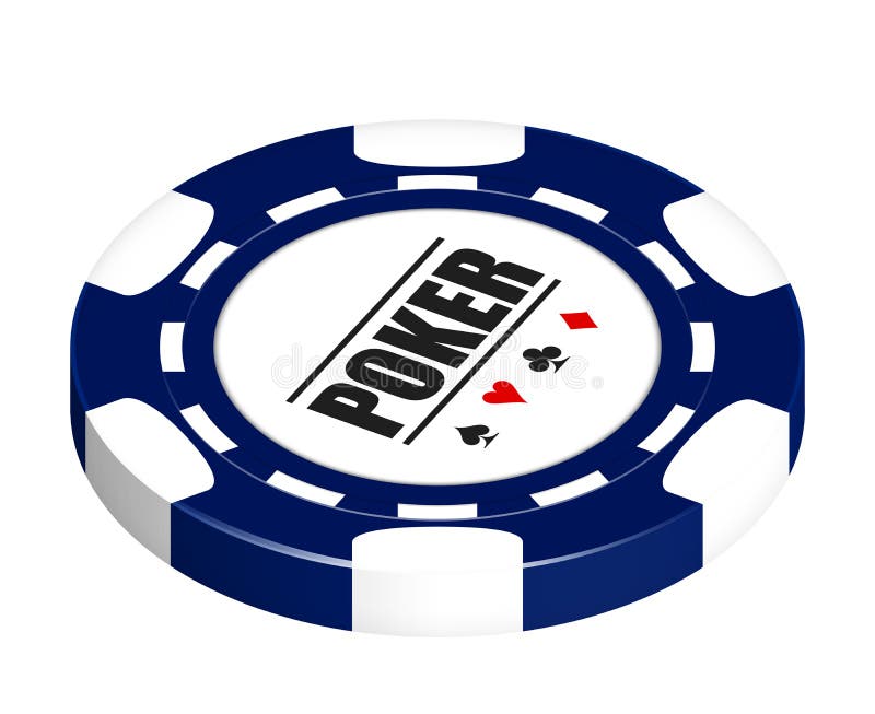 blue poker chip