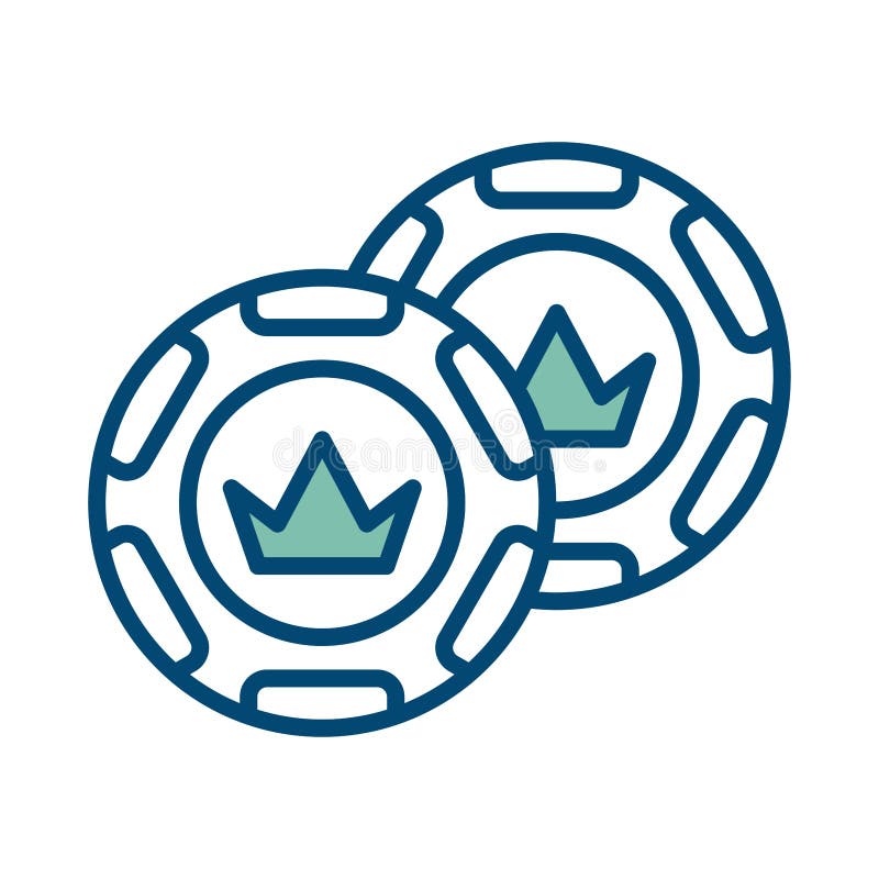 Poker Chip Icon Vector Design Template in White Background Stock