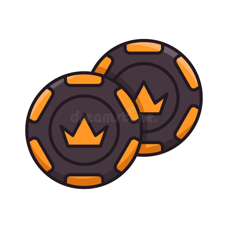Poker Chip Icon Vector Design Template in White Background Stock