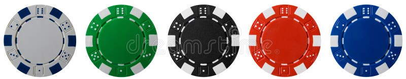 Diffrent colored poker chips on isolated background. Poker black white illustrations