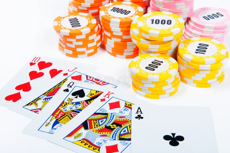 Poker chips and cards stock photo. Image of gamble, leisure 61231780