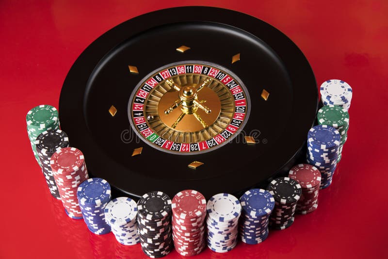 Poker Chips, Casino Roulette Wheel Stock Photo Image of betting