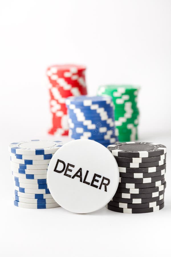 Poker Chips and Dealer Button Stock Photo Image of betting, white
