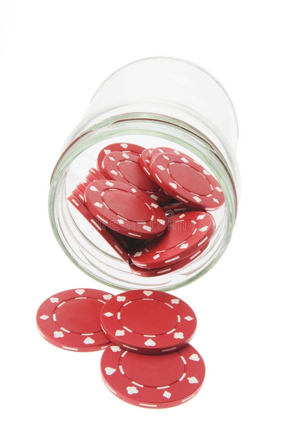 Poker Chips in Glass Jar stock image. Image of life, habit 5378753
