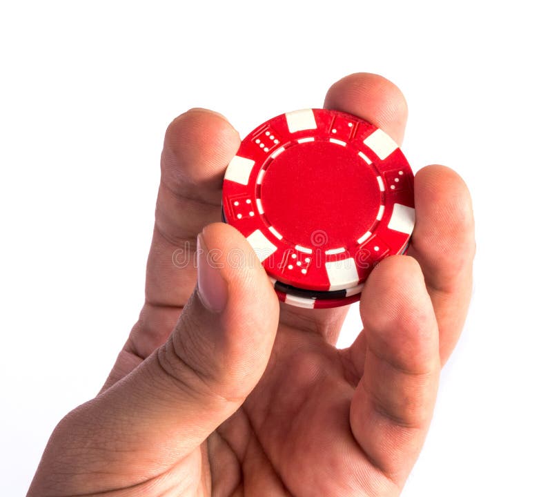 Poker chips in hand stock photo. Image of human, game 60822926