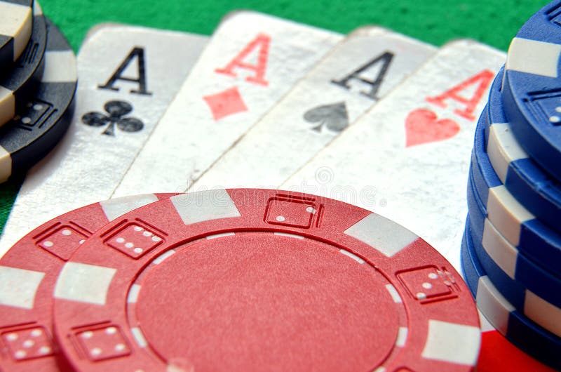Poker Chips Pile and Aces Detail Stock Photo Image of full, detail