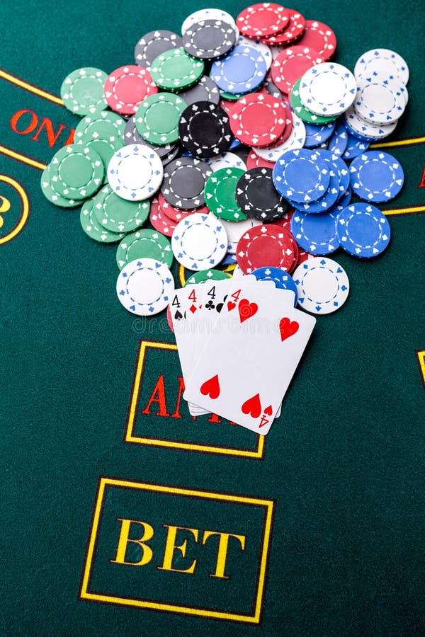 Poker Chips on a Table at the Casino Stock Photo Image of aces, evening 77491462