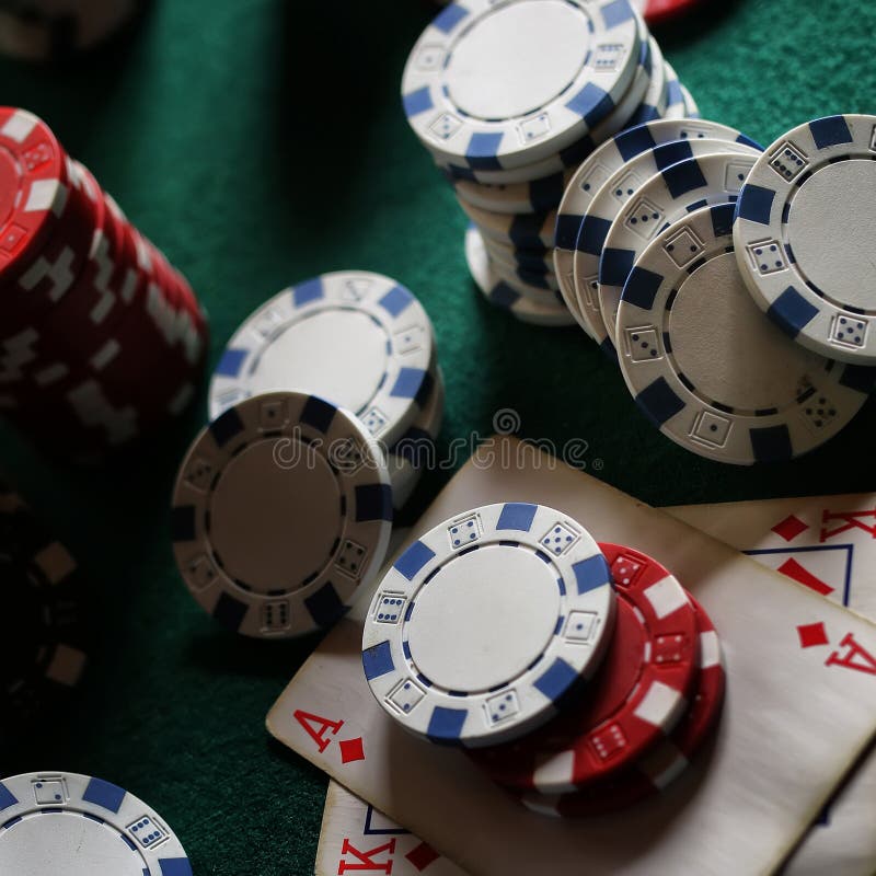 Poker chips Cards stock photo. Image of gambler, green 80435644