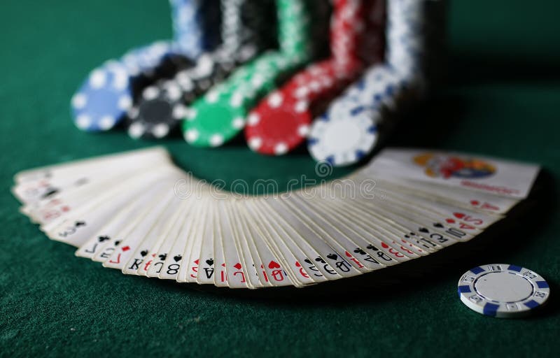 Poker chips on the table stock image. Image of gambling 78608635