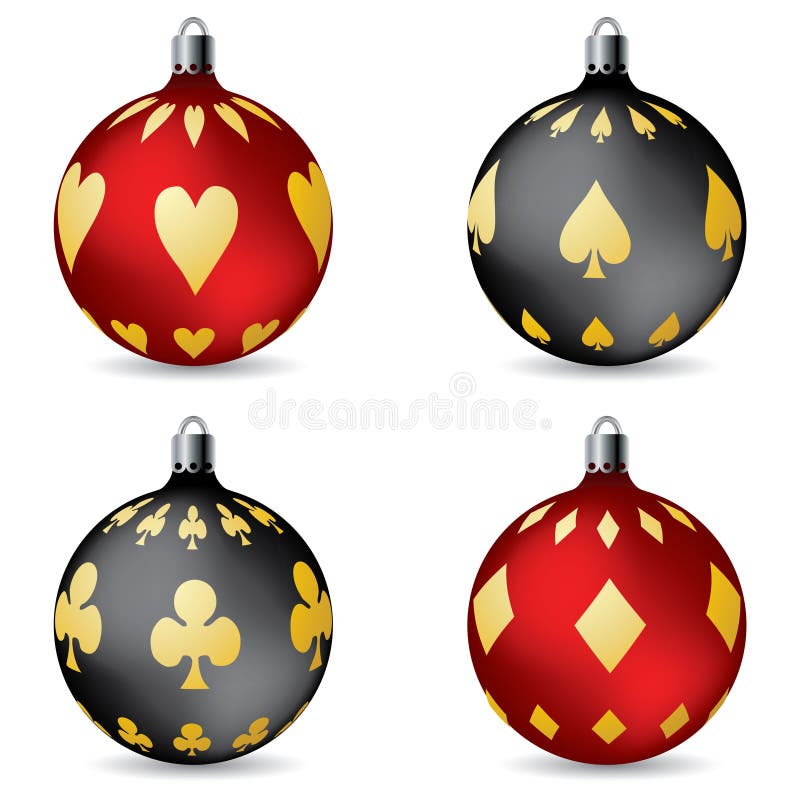 Poker Christmas Decorations Stock Vector - Illustration of bright, club ...
