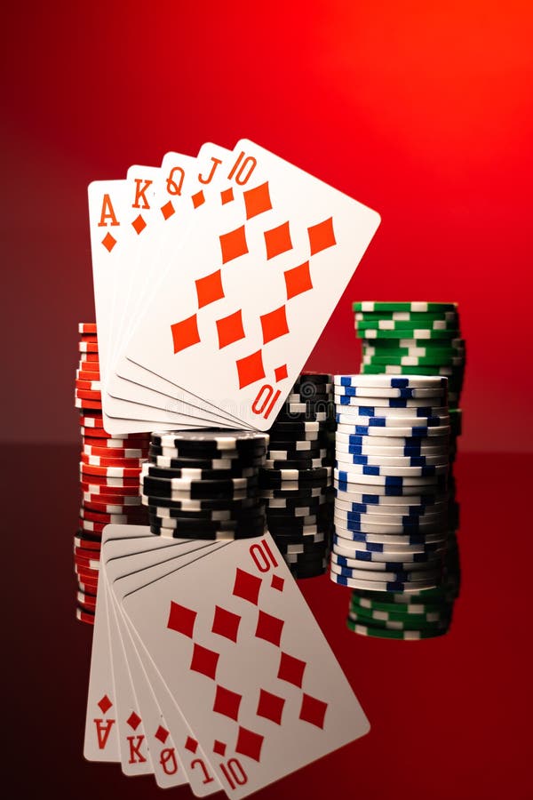 Poker game royal flush stock illustration. Illustration of green