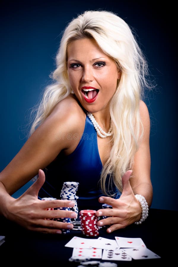 Poker girl stock image. Image of young, female, winning 13559593