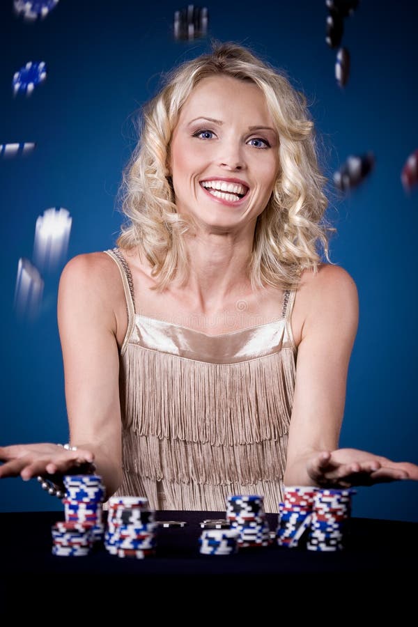 Poker girl stock image. Image of young, female, winning 13559593