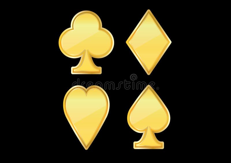 Ace of Spades Gold stock vector. Illustration of clubs - 204281353