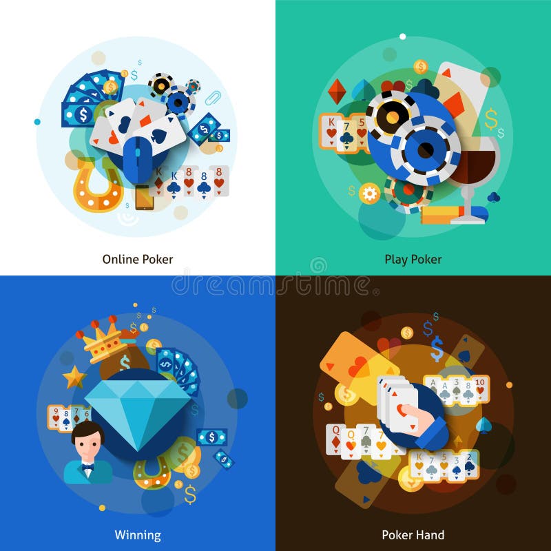 Poker icons set stock vector. Illustration of full, house 56440874