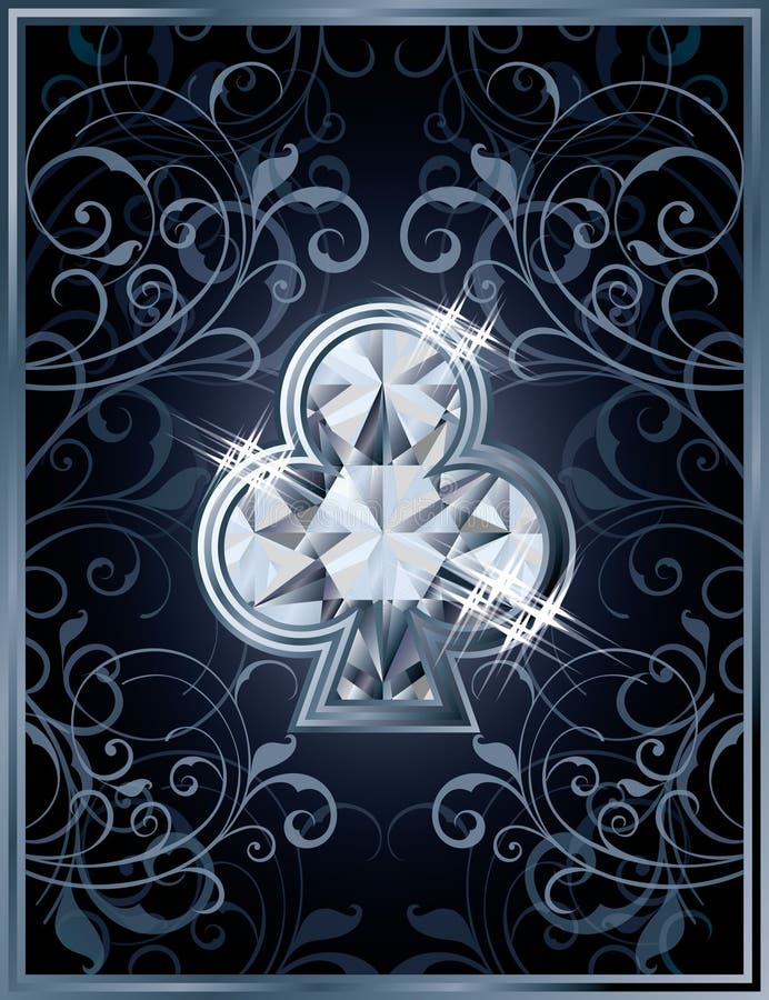 Poker klubbar diamantkortet stock illustrationer