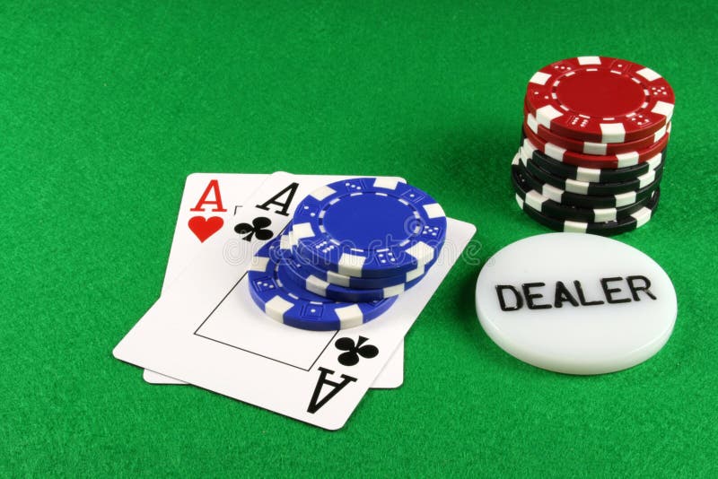 Poker - A Pair of Aces with Poker Chips 4