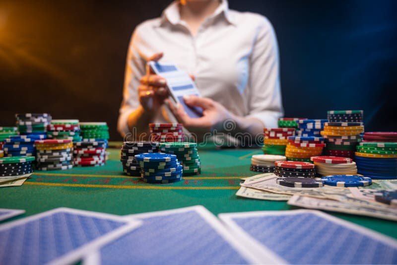 Poker. Playing Cards in a Casino. Dealer Deals Cards. Successful Game Stock  Photo - Image of play, addiction: 173112198