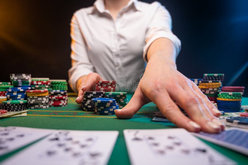 Poker. Playing Cards in a Casino. Dealer Deals Cards. Successful Game. Online  Casino Advertising Stock Image - Image of gambling, gambler: 173112569