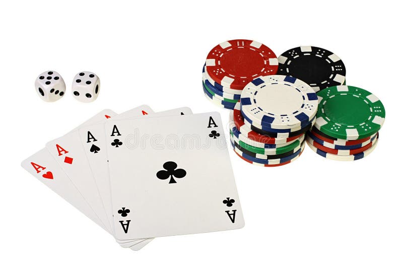 Playing Cards Clubs Dice Poker Chips Stock Image Image of stacks