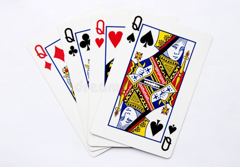 Poker queen stock photo. Image of heart, hand, isolated 14802960