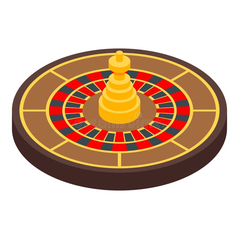 Poker Roulette Icon, Isometric Style Stock Vector Illustration of