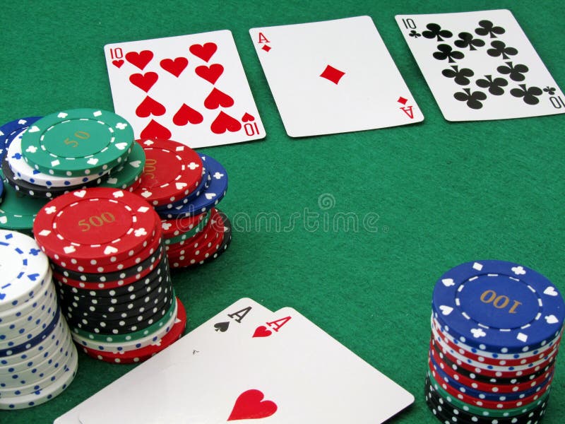 Poker scene - Full house royalty free stock photo