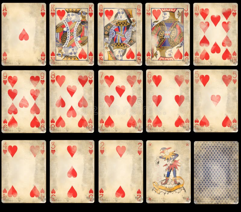 Poker vechi joc cărți de dragoste stock image