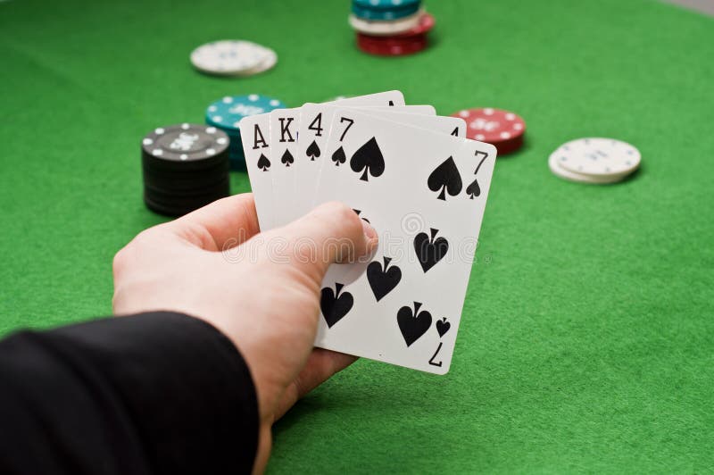 Poker win combination stock image. Image of green, hold 18322401