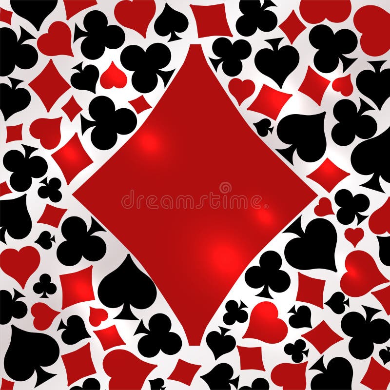 Pokerdiamantkort, vektor stock illustrationer