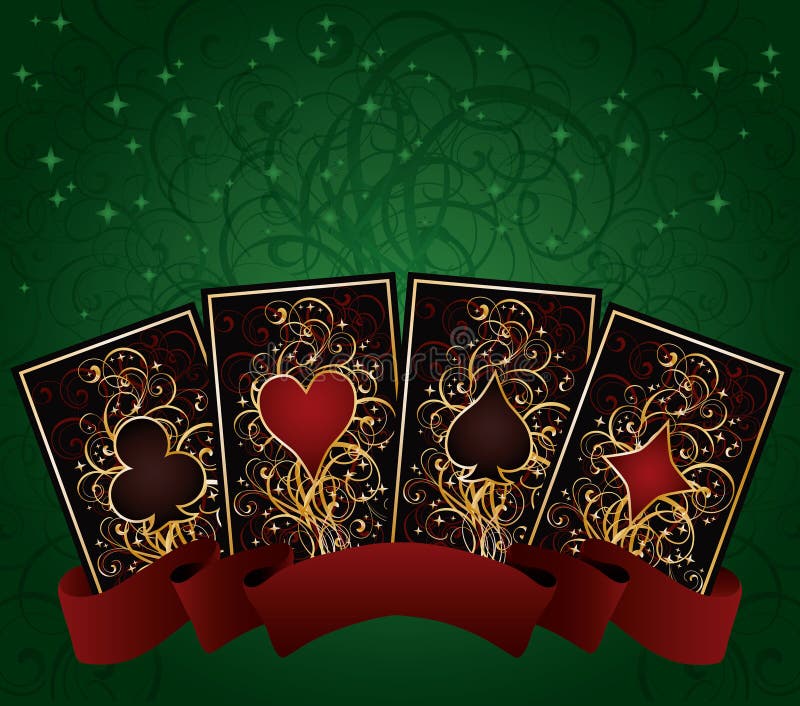 Pokerkort, vektorillustration vektor illustrationer