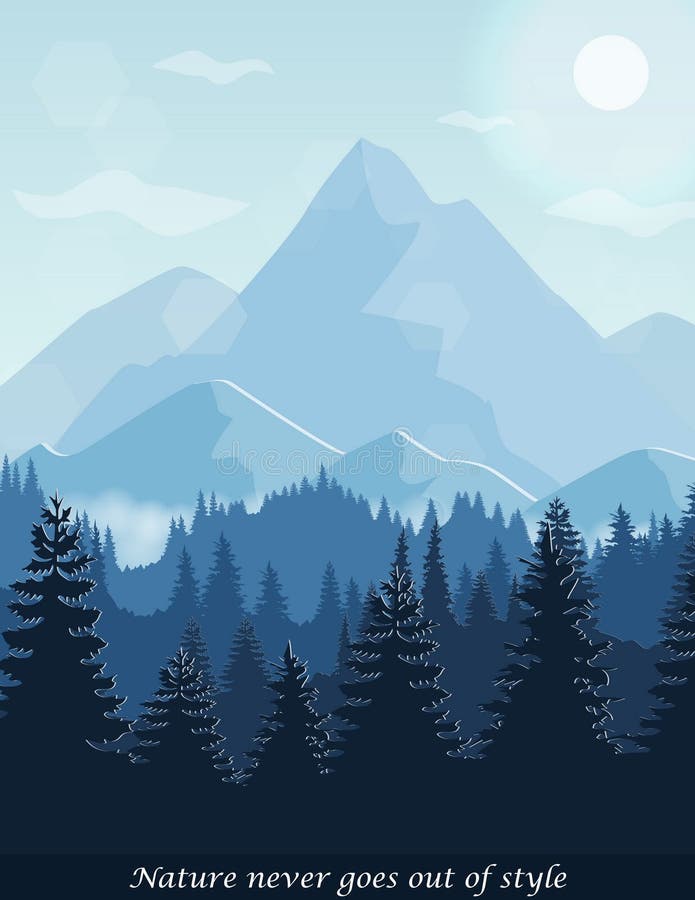 Pokojowy sosnowy lasowy widok z lotu ptaka royalty ilustracja