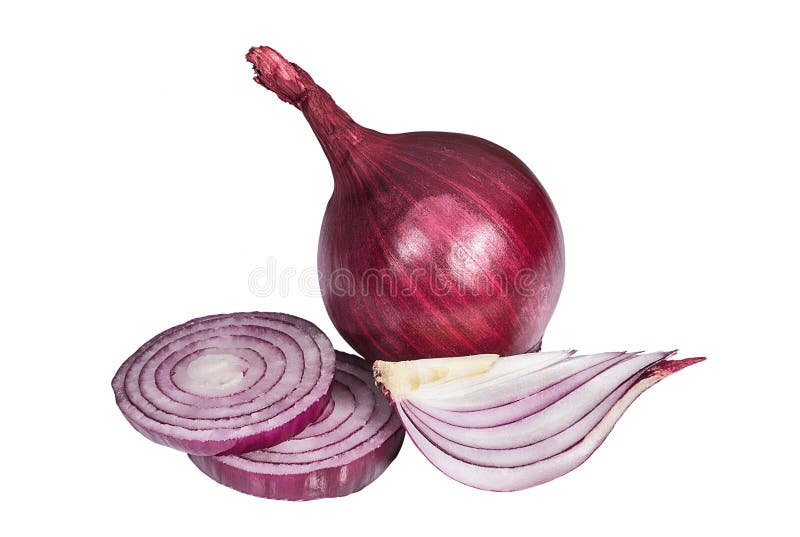 Pokrojona purpurowa cebula na białym tle obraz stock Pokrojona purpurowa cebula na białym tle obraz stock