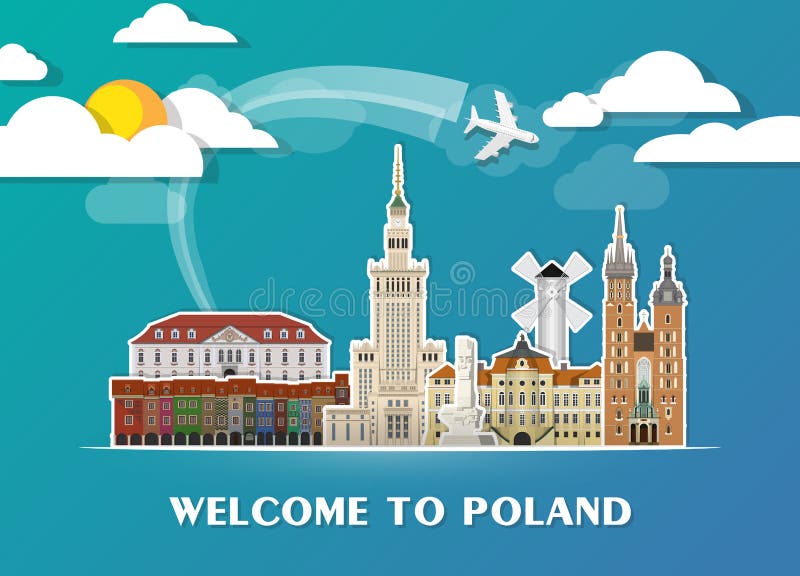 Poland Landmark Global Travel And Journey paper background. Vector Design Template.used for your advertisement, book, banner