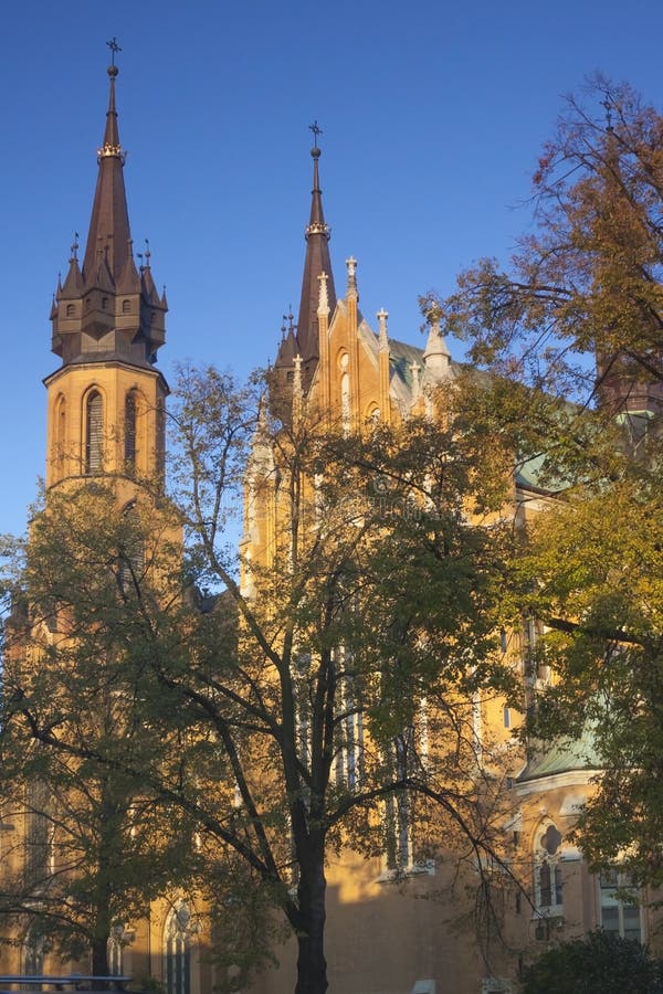 Poland, Radom, Cathedral sunlit in the afternoon royalty free stock image Poland, Radom, Cathedral sunlit in the afternoon royalty free stock image